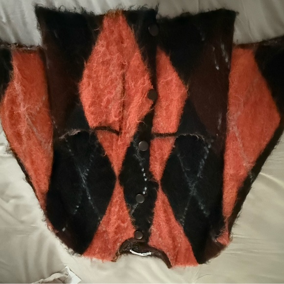 Zara Women's Bold Orange and Black Cardigan - Picture 8 of 8